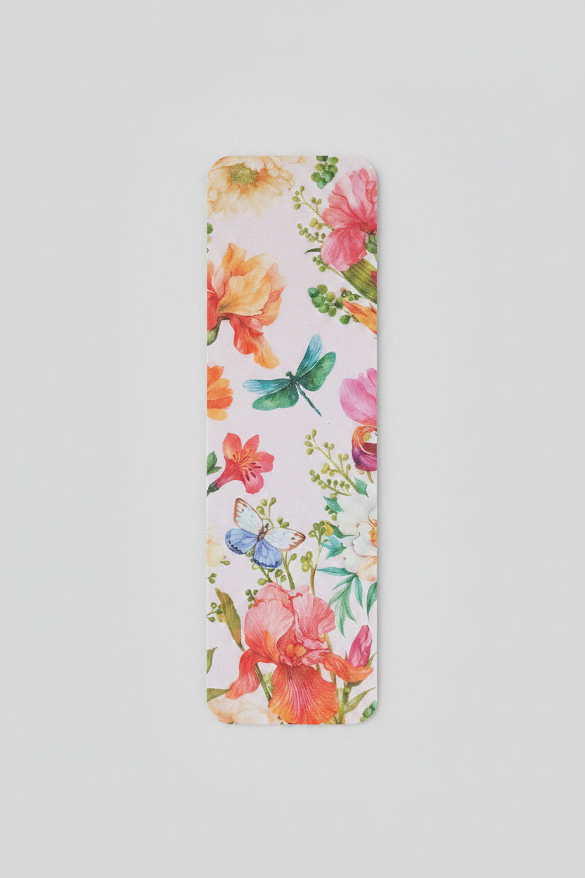Pink Floral Bookmark – Double-Sided Handcrafted Bookmark