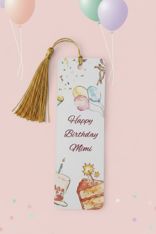Birthday Gift Bookmark - Light Pink Background
