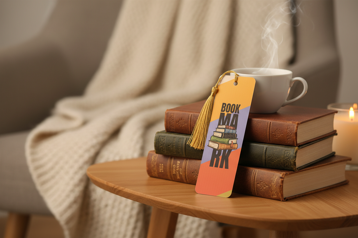 Book Stack Bookmark Home Setting
