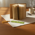 Green botanical bookmark with squared corners